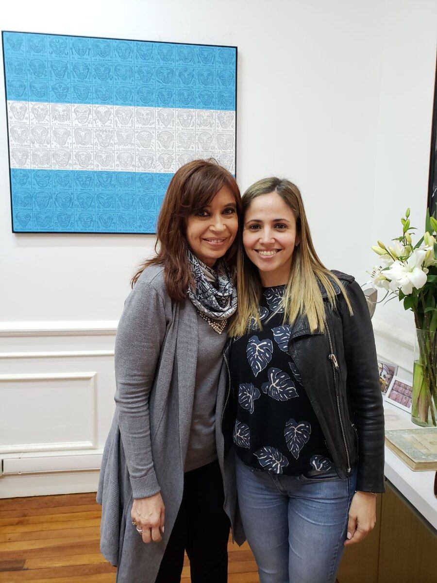 Romina, junto a Cristina Fernández de Kirchner