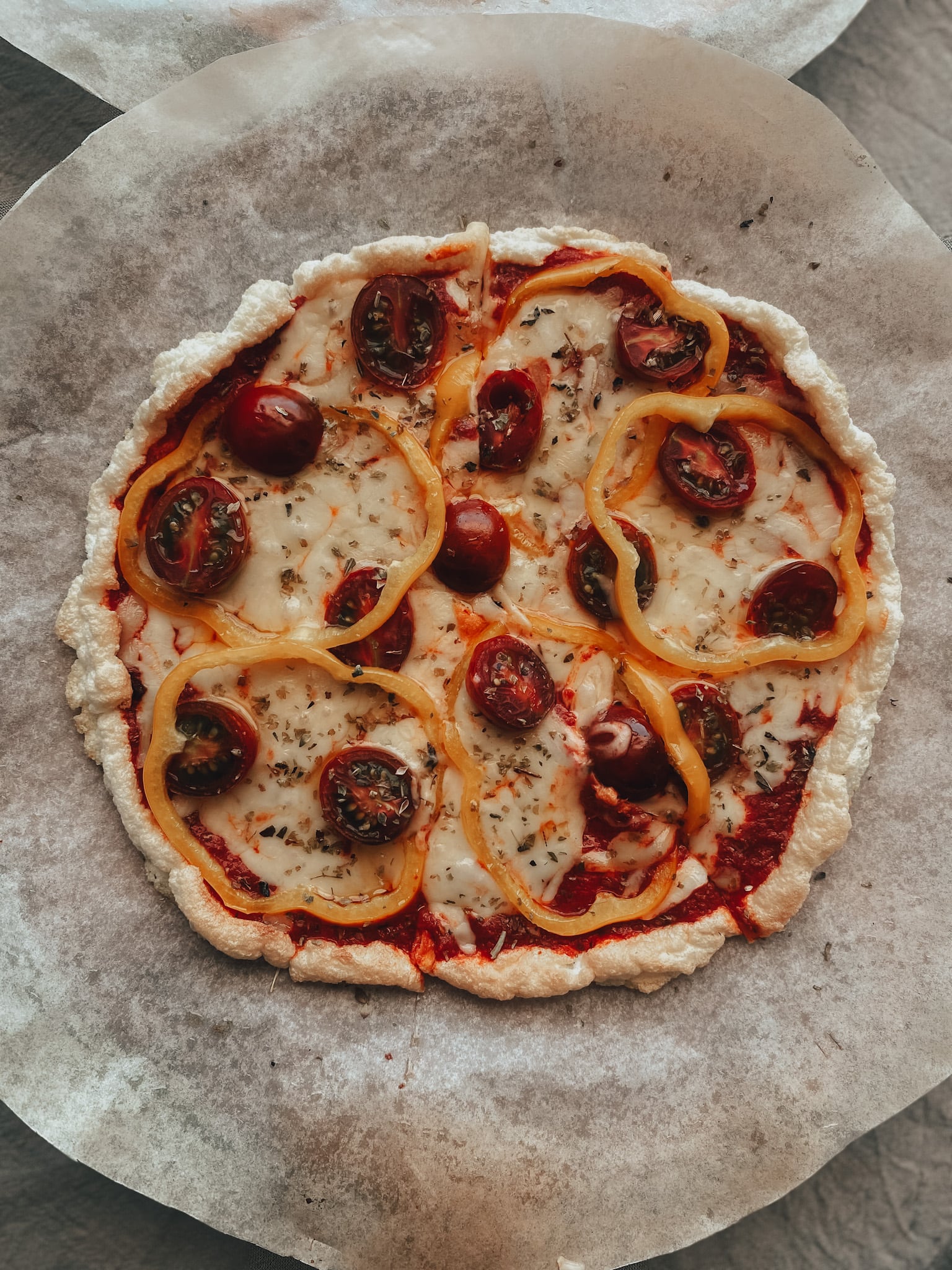 cherrys, pimiento y mozzarella