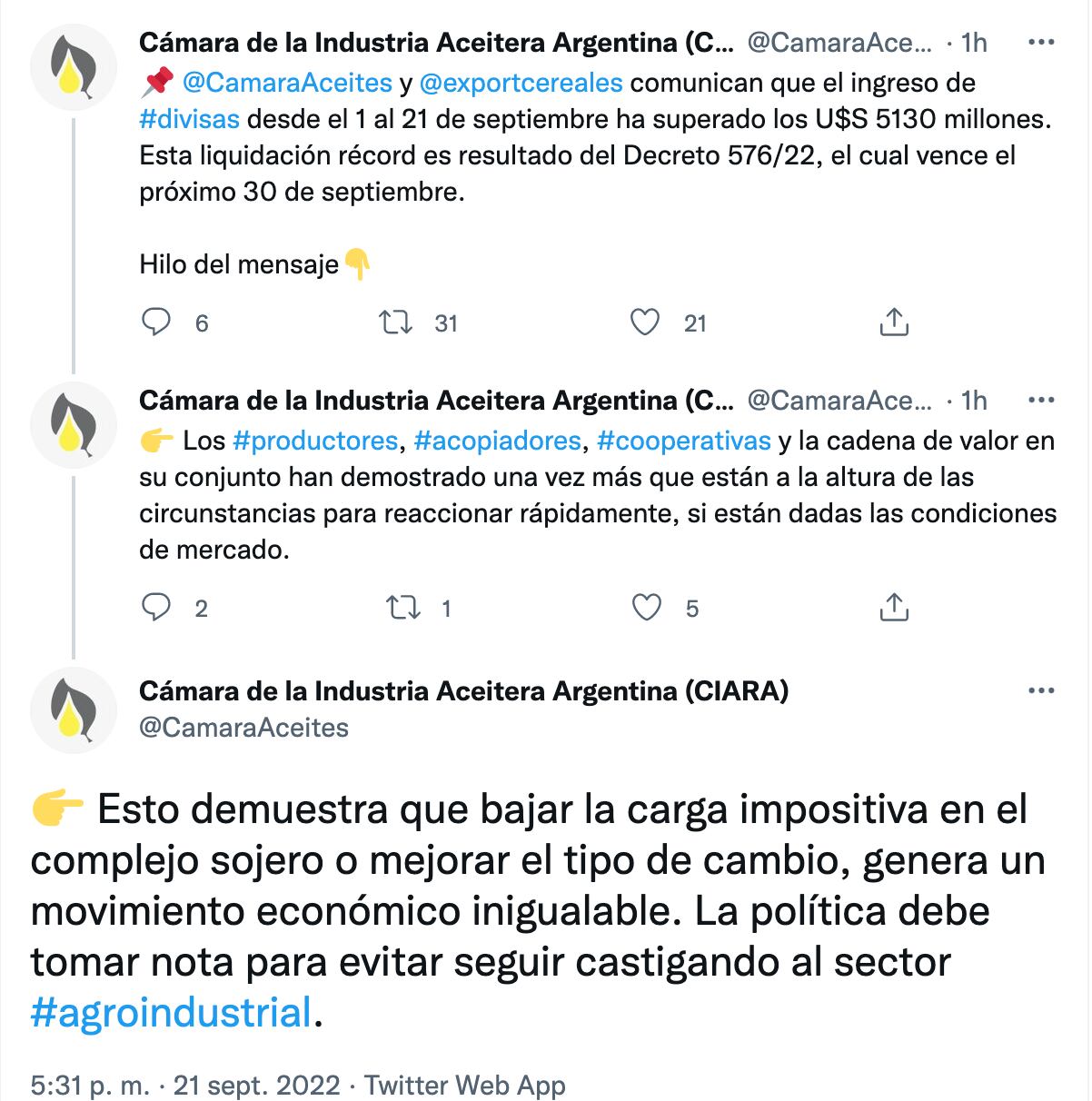 Productores de granos cumplieron la meta de liquidación de dólares