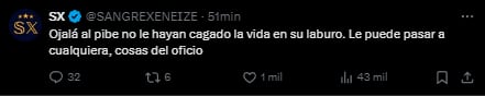 La respuesta del tuitero hincha de Boca. Foto: captura.