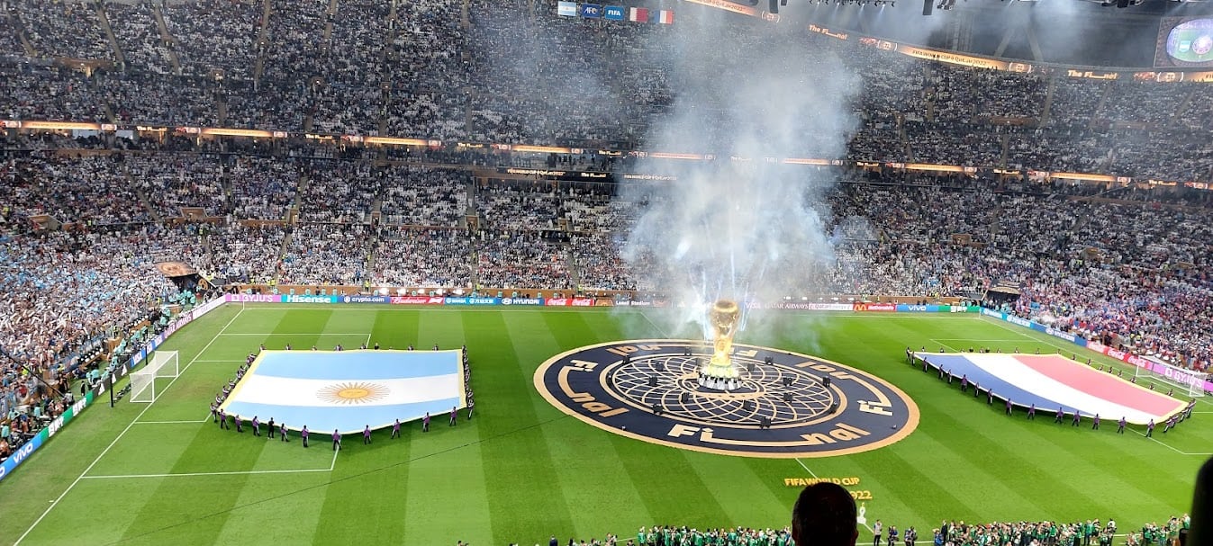 Desde el palco de prensa, una postal de la previa de la mejor final en la historia de los Mundiales. / gentileza