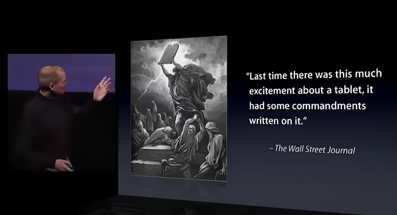 Steve Jobs en enero del 2010 en la previa de la presentación del primer iPad de Apple. Foto: Captura de video