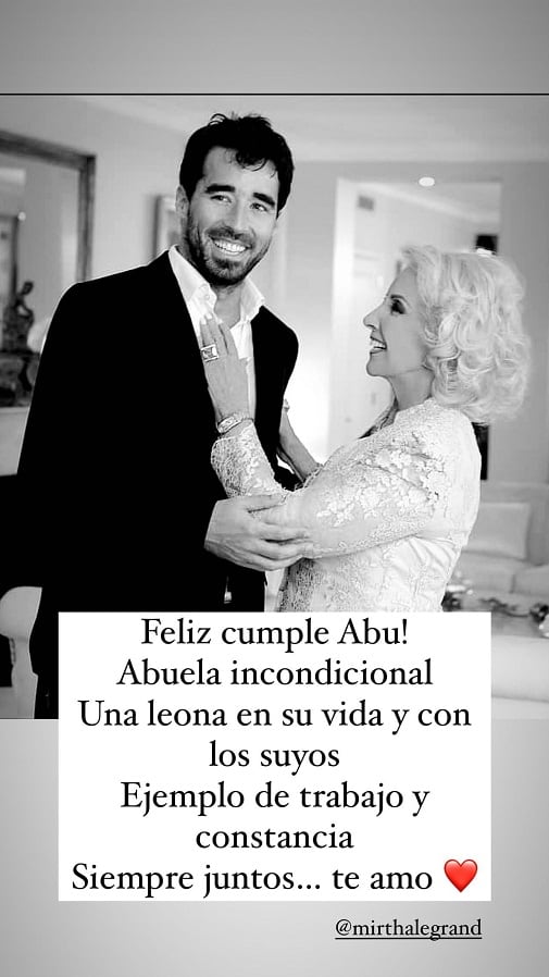 Nacho Viale saludó a Mirtha Legrand por su cumpleaños. (Instagram).