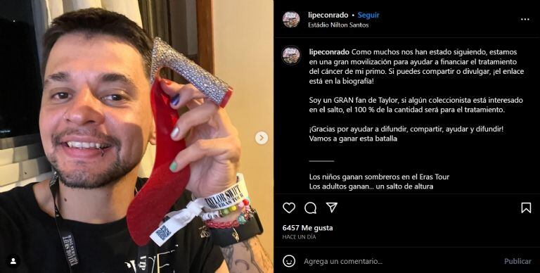 El fan de Taylor Swift que consiguió quedarse con su tacón busca subastarlo.