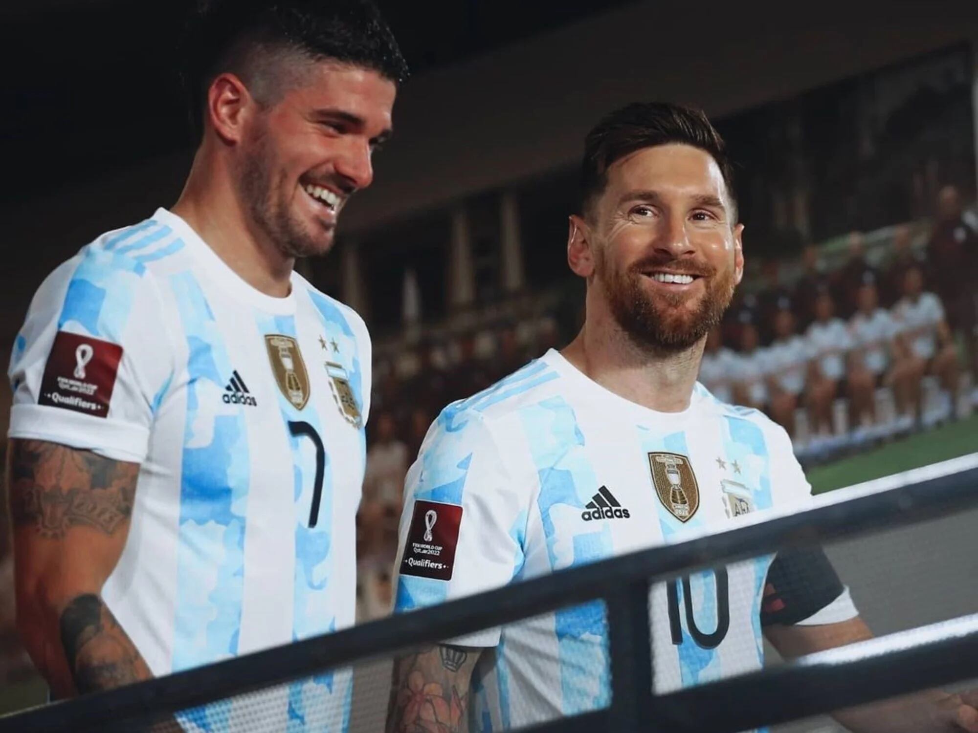 Rodrigo de Paul junto a Messi. Foto: Archivo / Los Andes