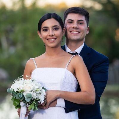 Juan Manuel Arce, en el casamiento con Rocío