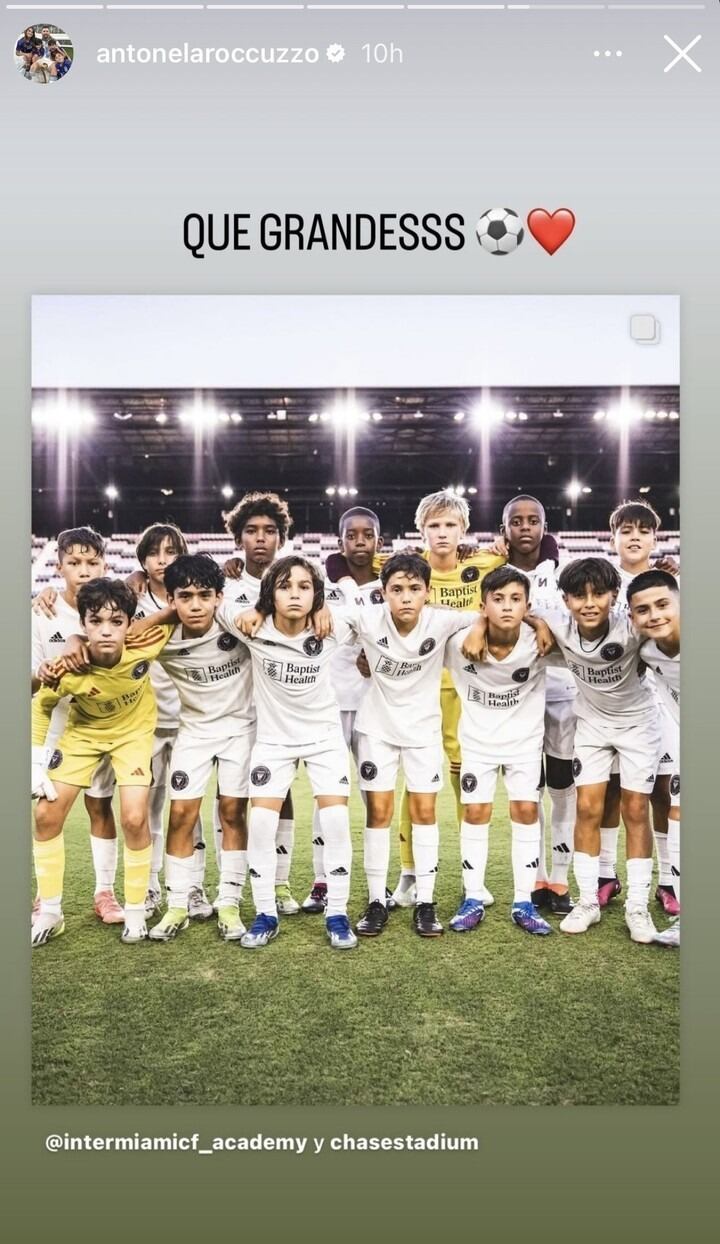 Los tiernos posteos de Antonela Roccuzzo tras el debut de Thiago Messi en la Youth International Cup. / Gentileza.