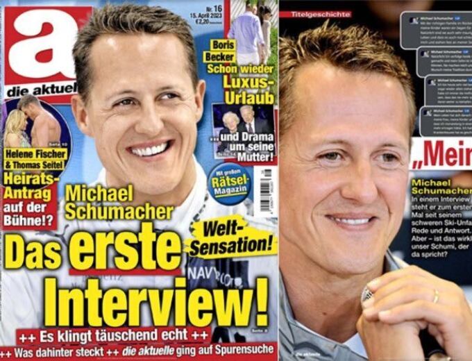 Tapa de la revista Die Aktuelle con la falsa entrevista realizada a Michael Schumacher. Foto: Die Aktuelle