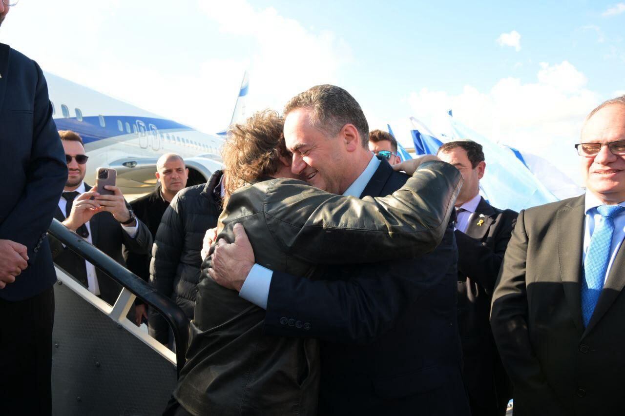 Israel Katz recibió a Javier Milei. Foto: Redes.