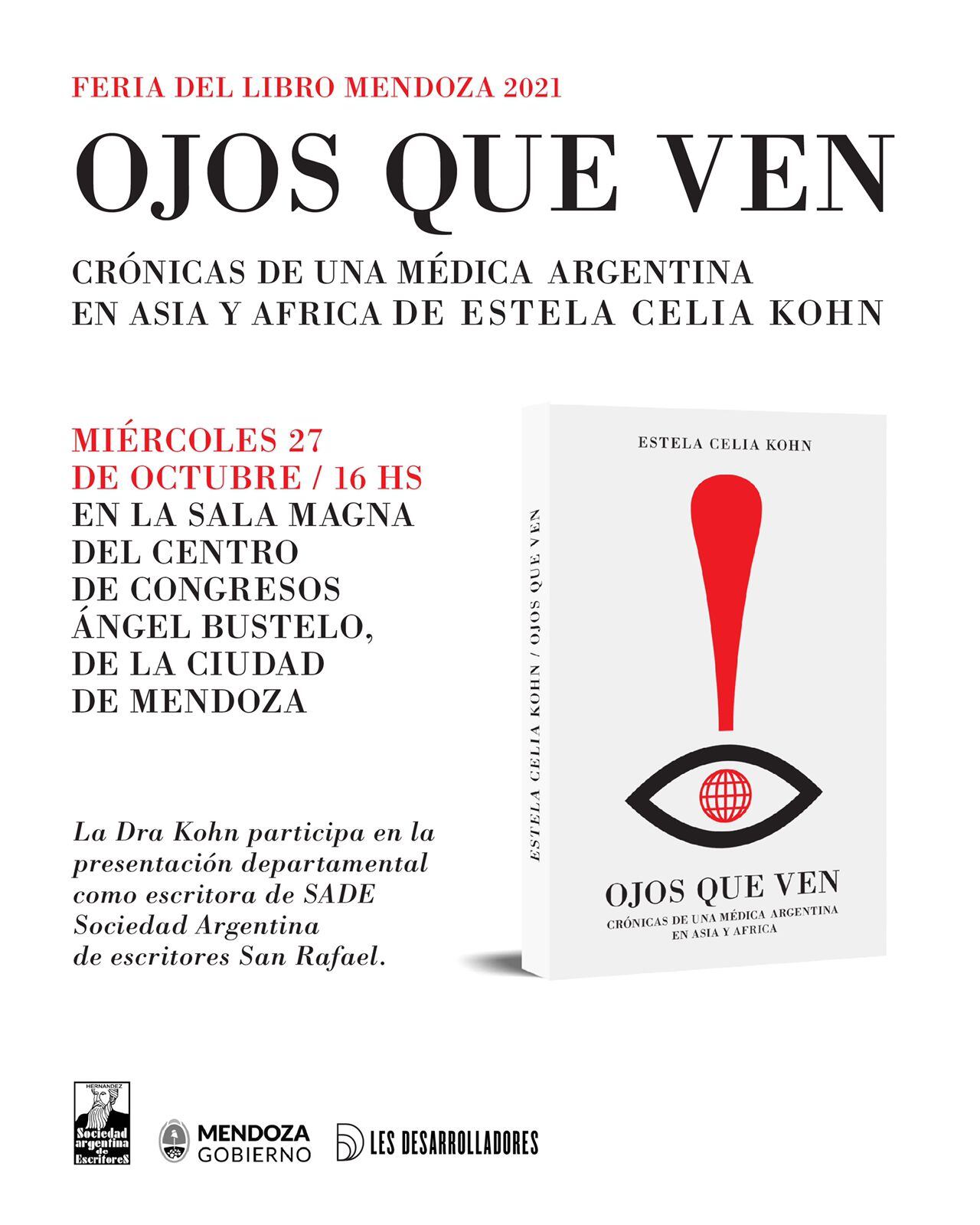 "Ojos que ven", las crónicas de la médica mendocina que recorrió África y Asia con misiones humanitarias y que será presentado el 27 de octubre en la Feria del Libro.