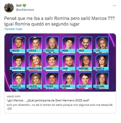 Test viral: Qué participante de Gran Hermano sos