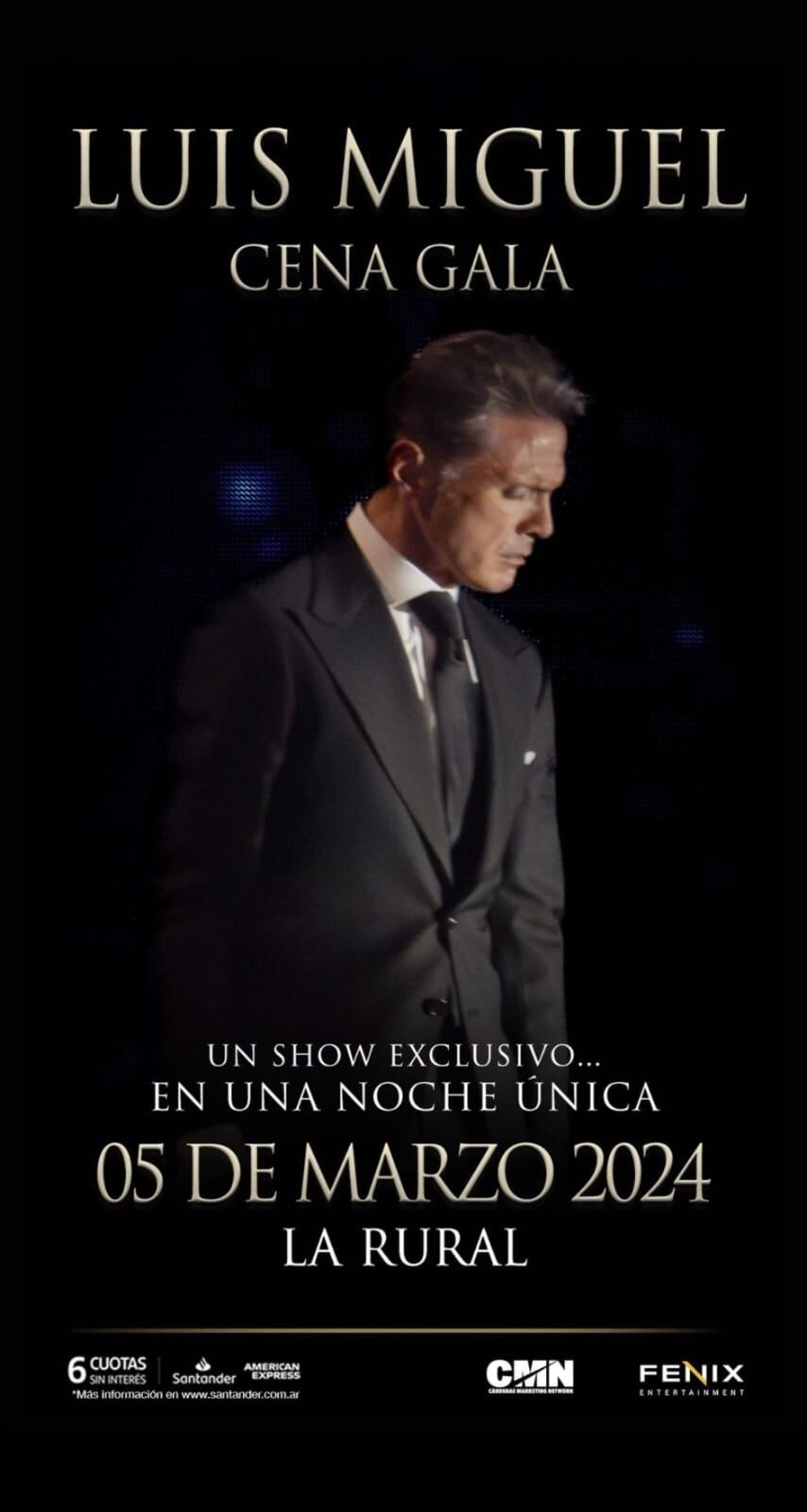 Los precios de la cena de gala de Luis Miguel.