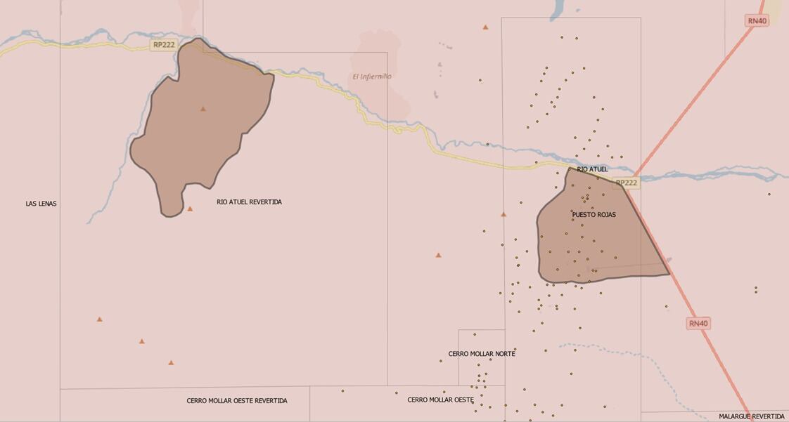 Mapa de ocupaciones mapuches y yacimientos petroleros. Twitter