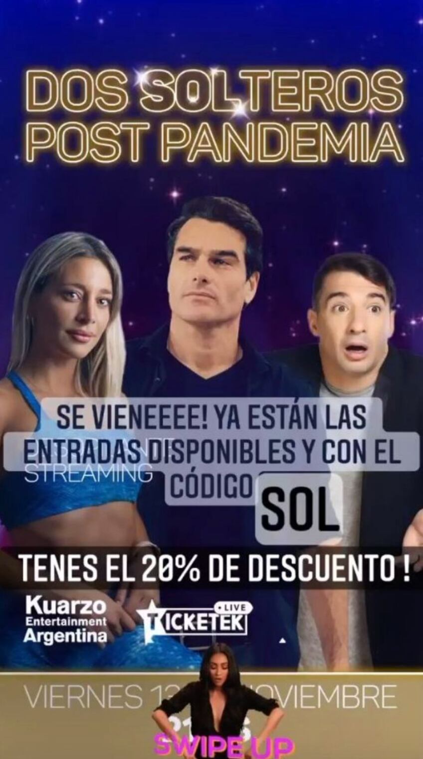 La promoción del show de streaming.