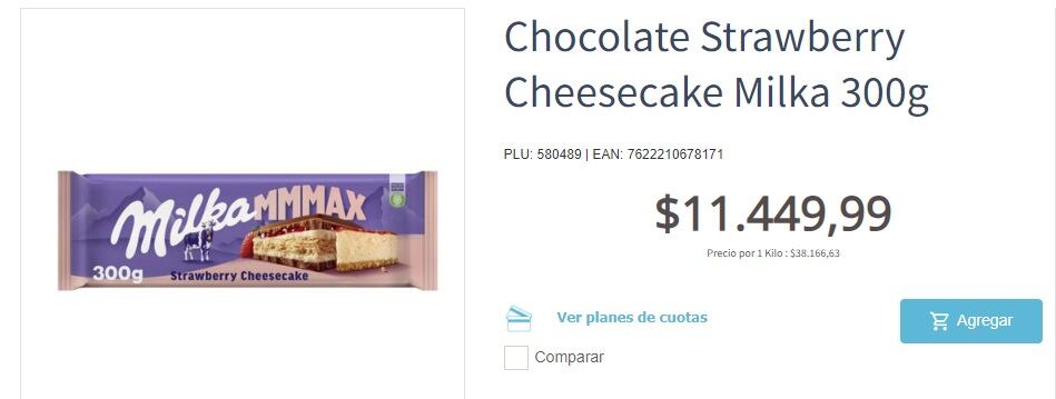 Chocolate Milka importado: precio en Coto