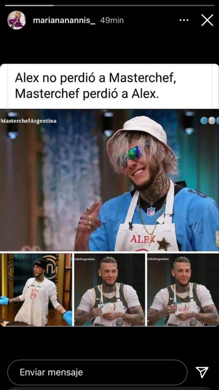 Mariana Nannis tras la salida de Alex de MasterChef Celebrity 2