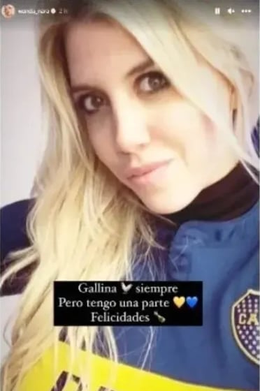 Wanda Nara con la camiseta de Boca