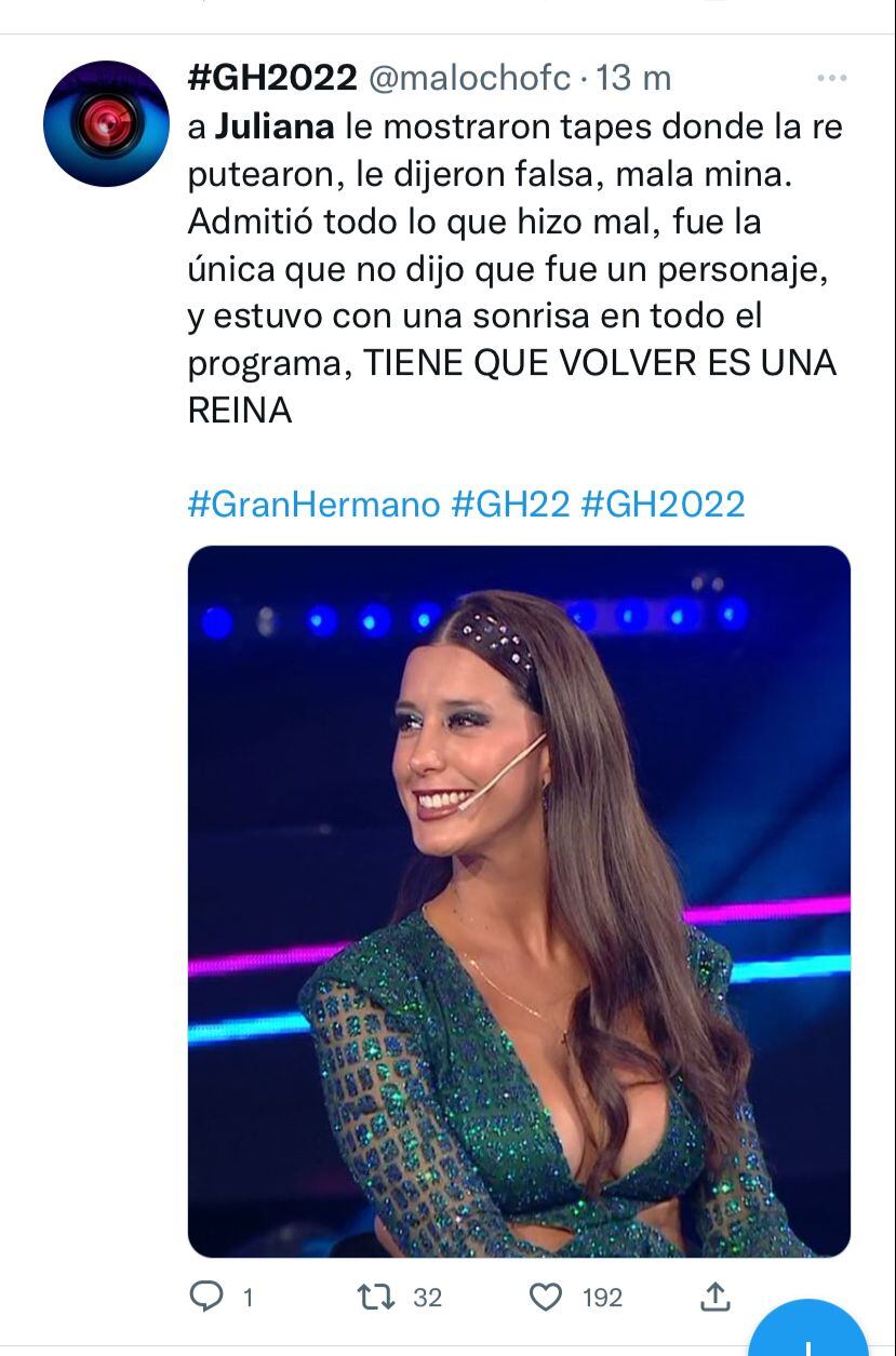 La belleza de Juliana de Gran Hermano, lo más comentado en Twitter.