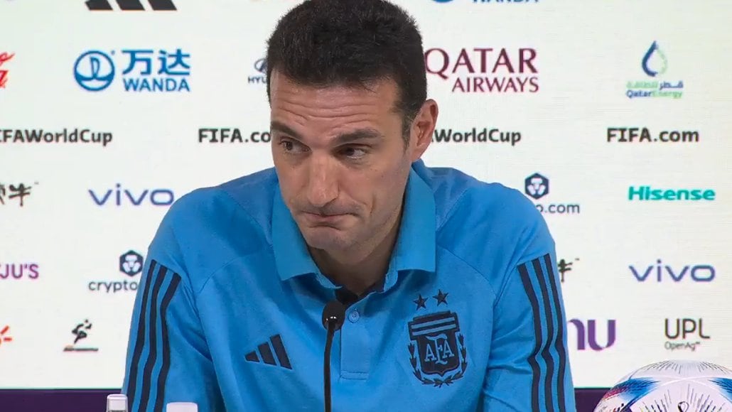 Lionel Scaloni en la conferencia de prensa previo a Polonia.