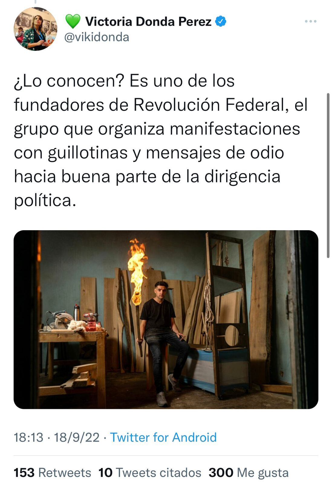 Victoria Donda denunció que recibió amenazas de muerte por parte del líder de Revolución Federal.