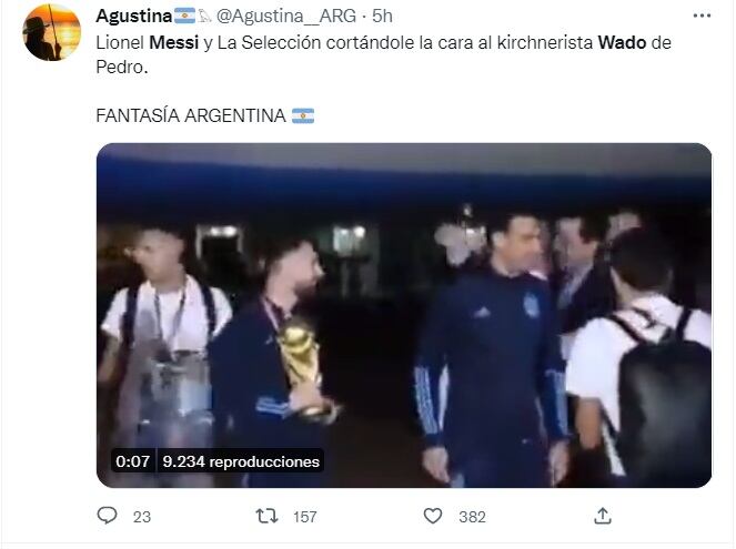 Reacciones en Twitter: ¿Messi ignoró a Wado de Pedro?