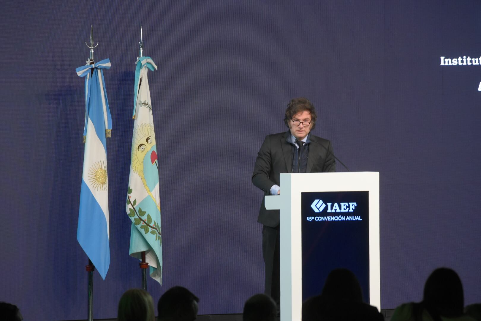 Javier Milei en Mendoza para el cierre de la 45° Convención del IAEF. Foto: Gentileza