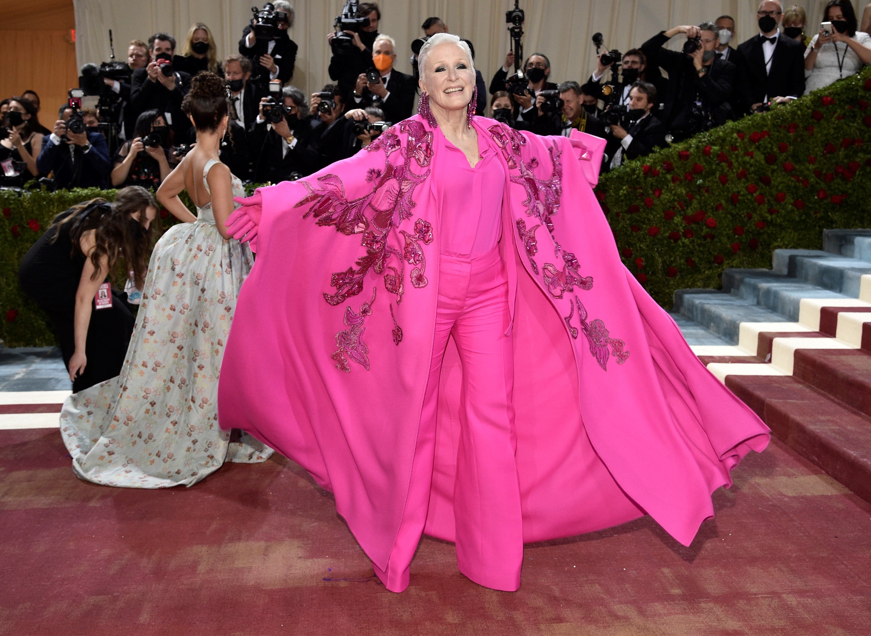 Gleen Close en la alfombra de la Met Gala 2022.