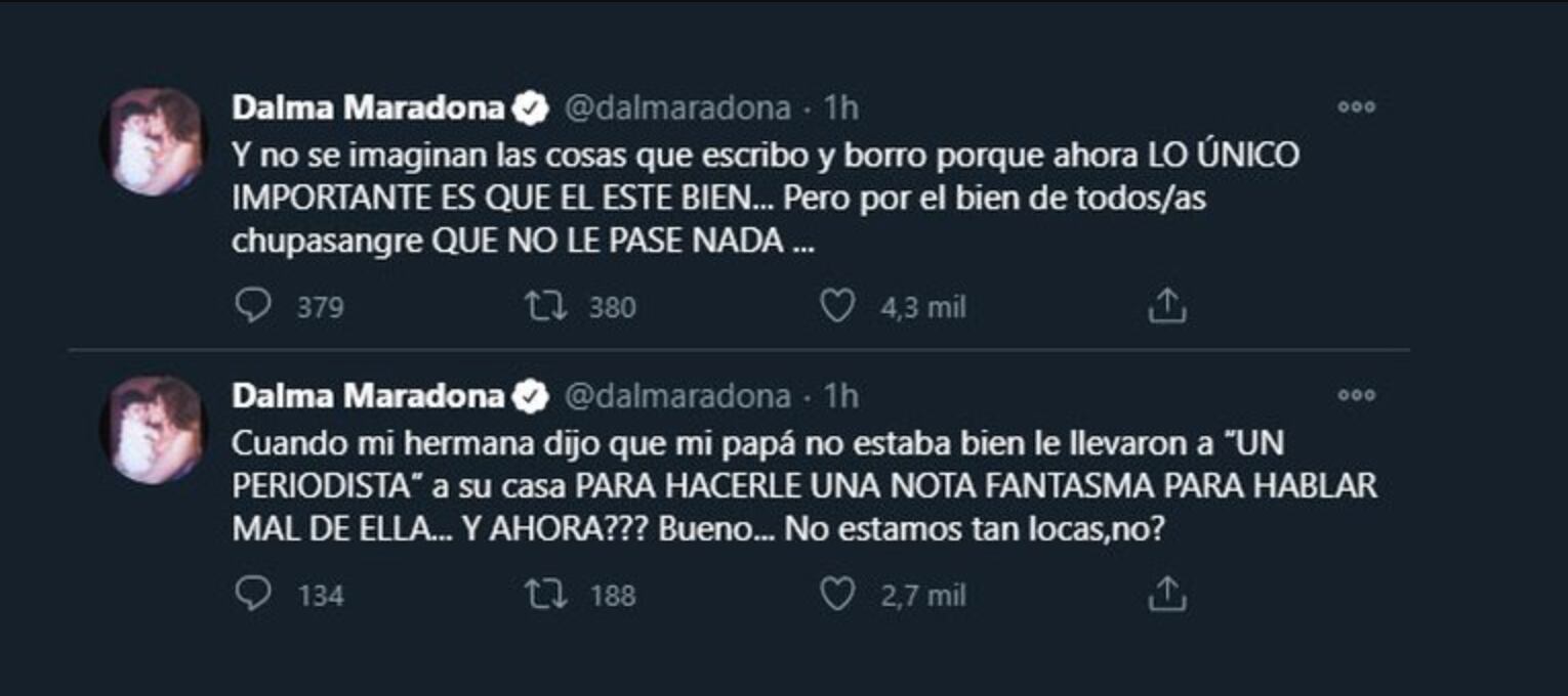 Los mensajes de la hija del Diez.