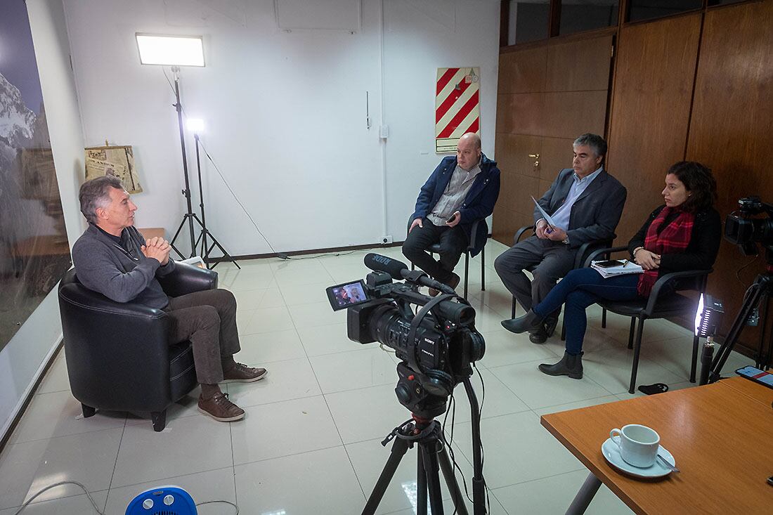 Macri junto a Fernanda Verdeslago, Raúl Pedone y Marcelo Zentil.