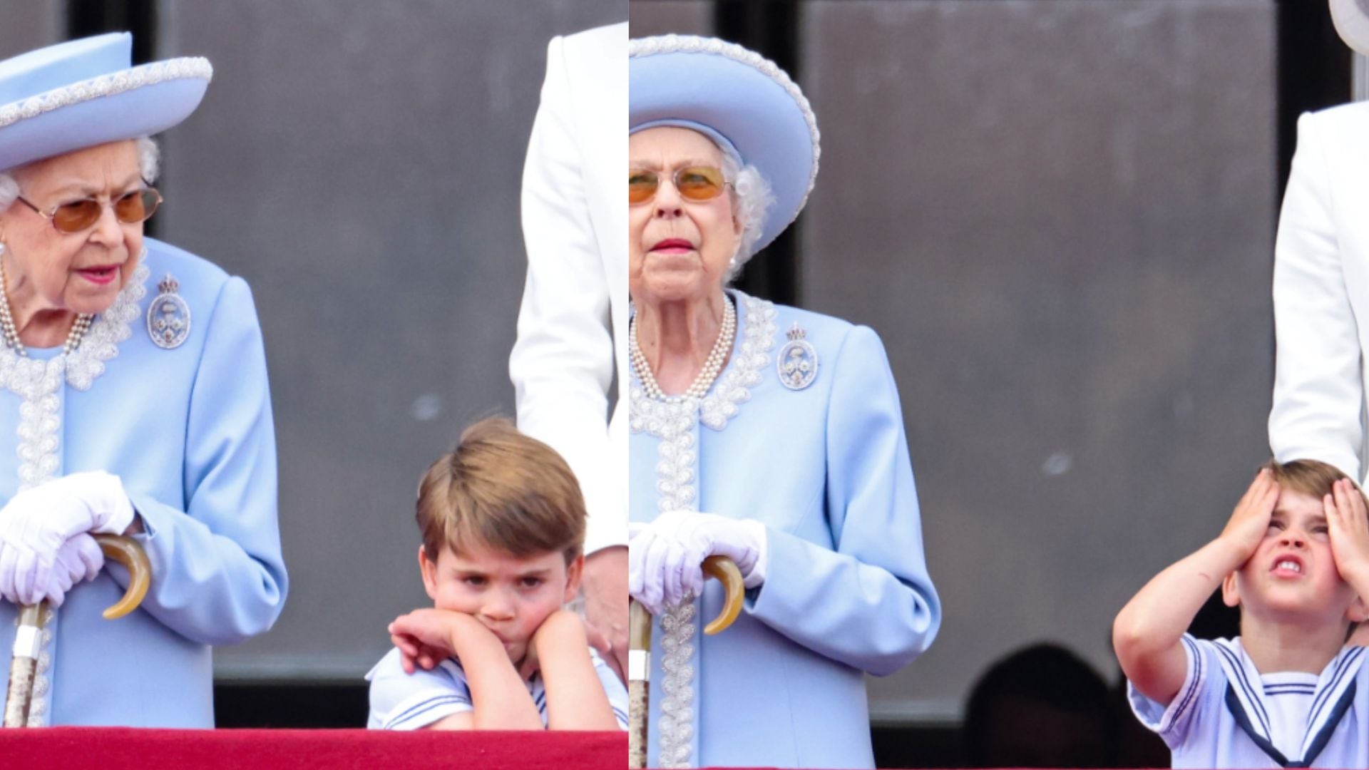 El príncipe Louis le "roba el show" a la reina Isabel II en el Jubileo y se convierte en 'meme' viral en las redes