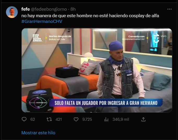 Los memes por la aparición de "Alfa" en la versión chilena del reality