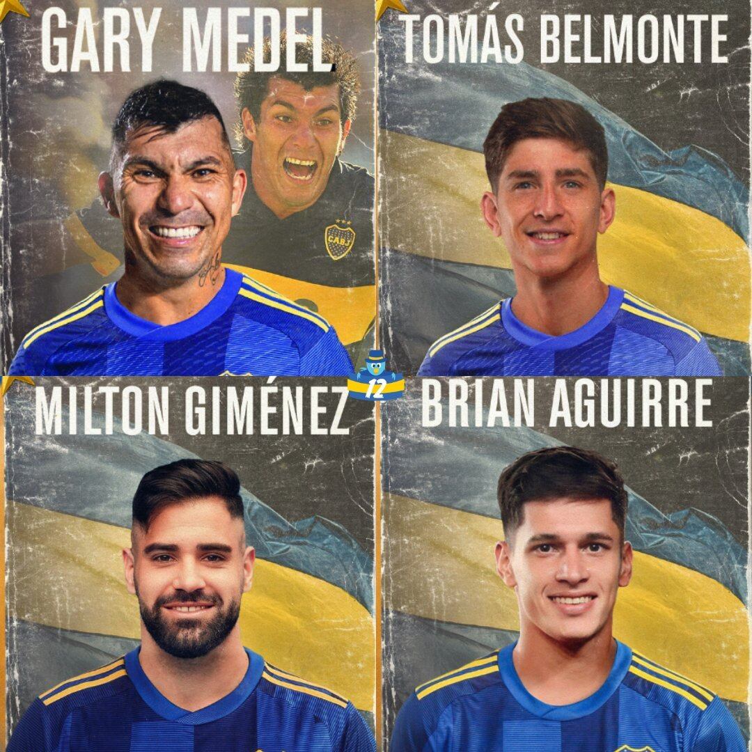 Los 4 refuerzos de Boca: Gary Medel, Tomás Belmonte, Milton Giménez y Brian Aguirre