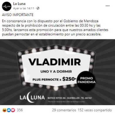 El comunicado de La Luna tras en DNU del Presidente.