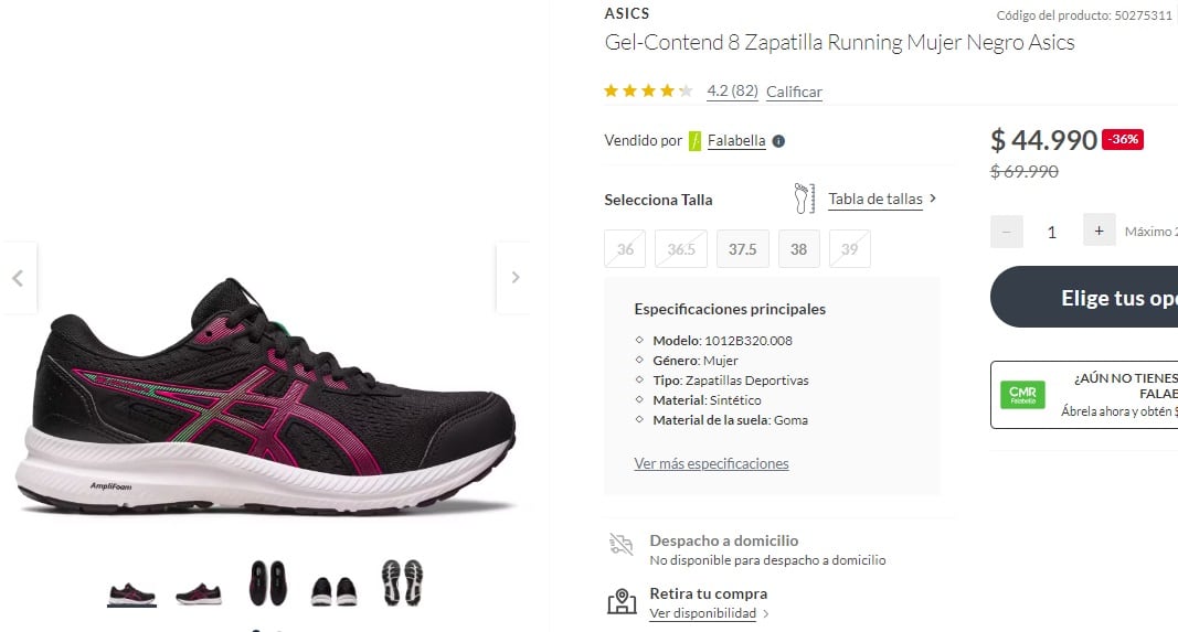 Zapatillas Asics en Falabella