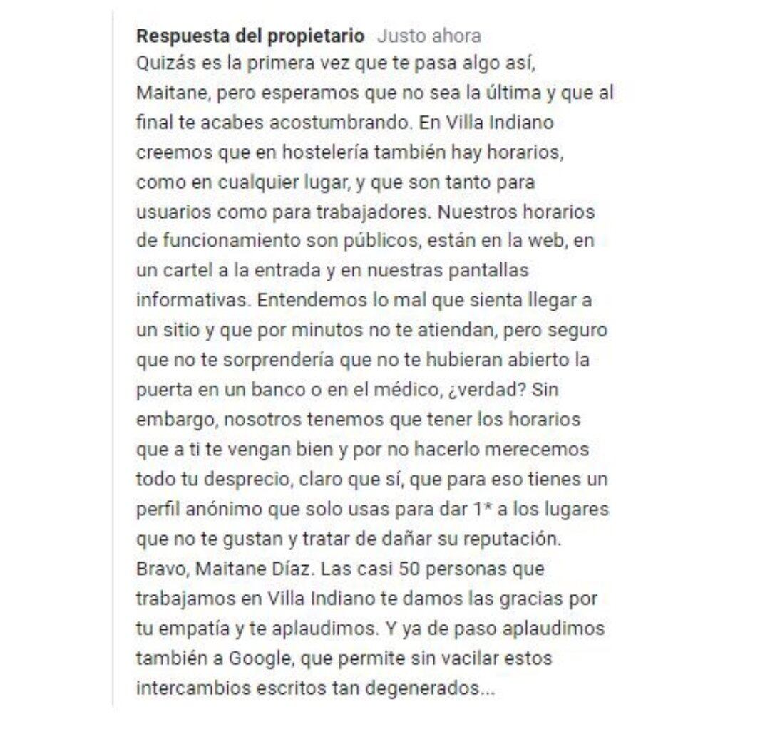 Así respondió el dueño del lugar. Gentileza: X @soycamarero.