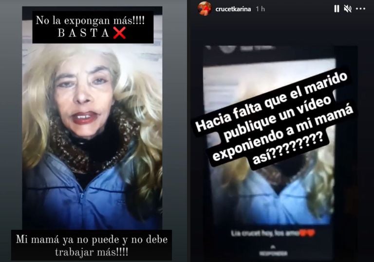 El enojo de la hija de Lia Crucet por la publicación del video de su madre