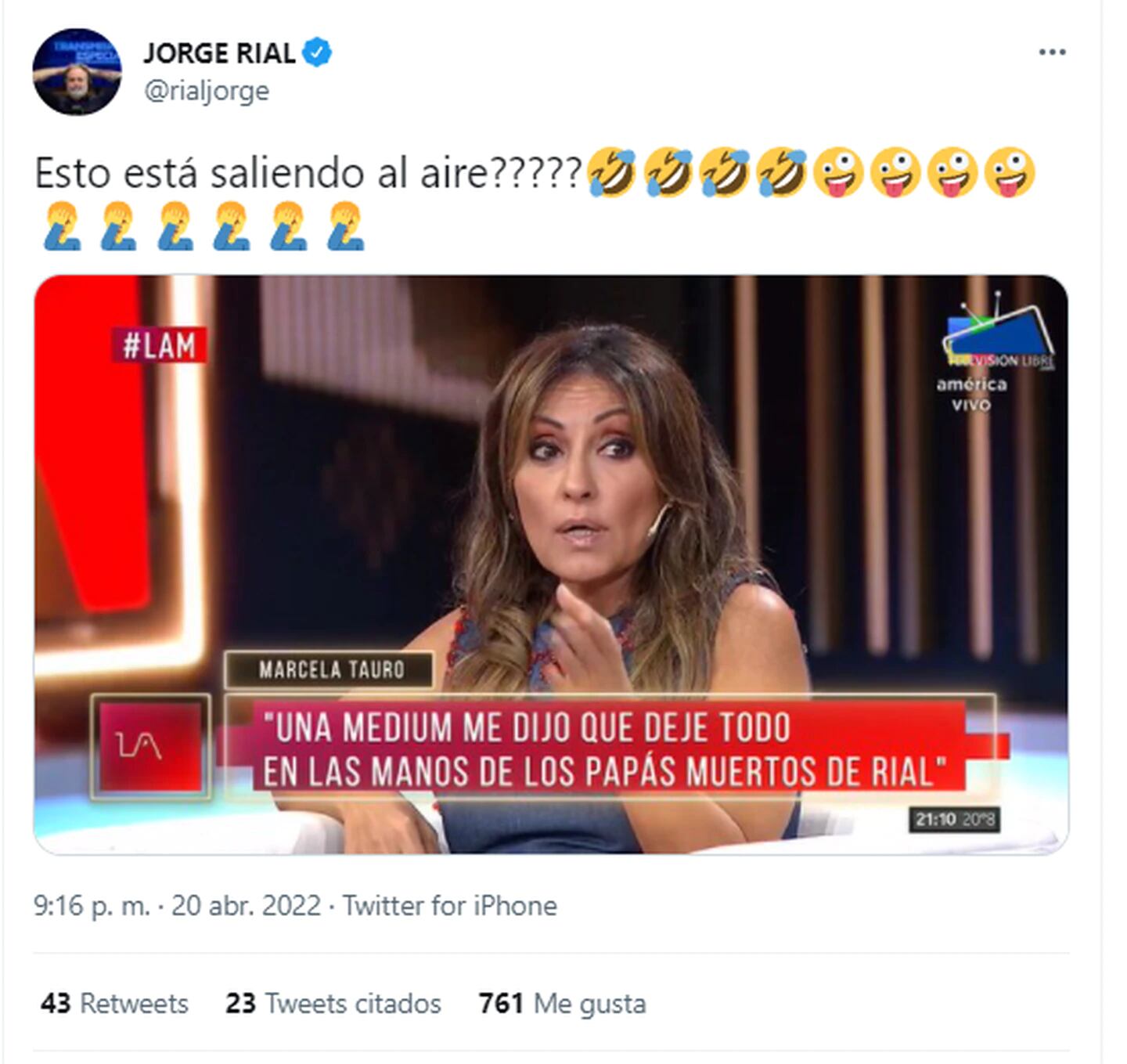 La reacción de Rial a la historia de Tauro