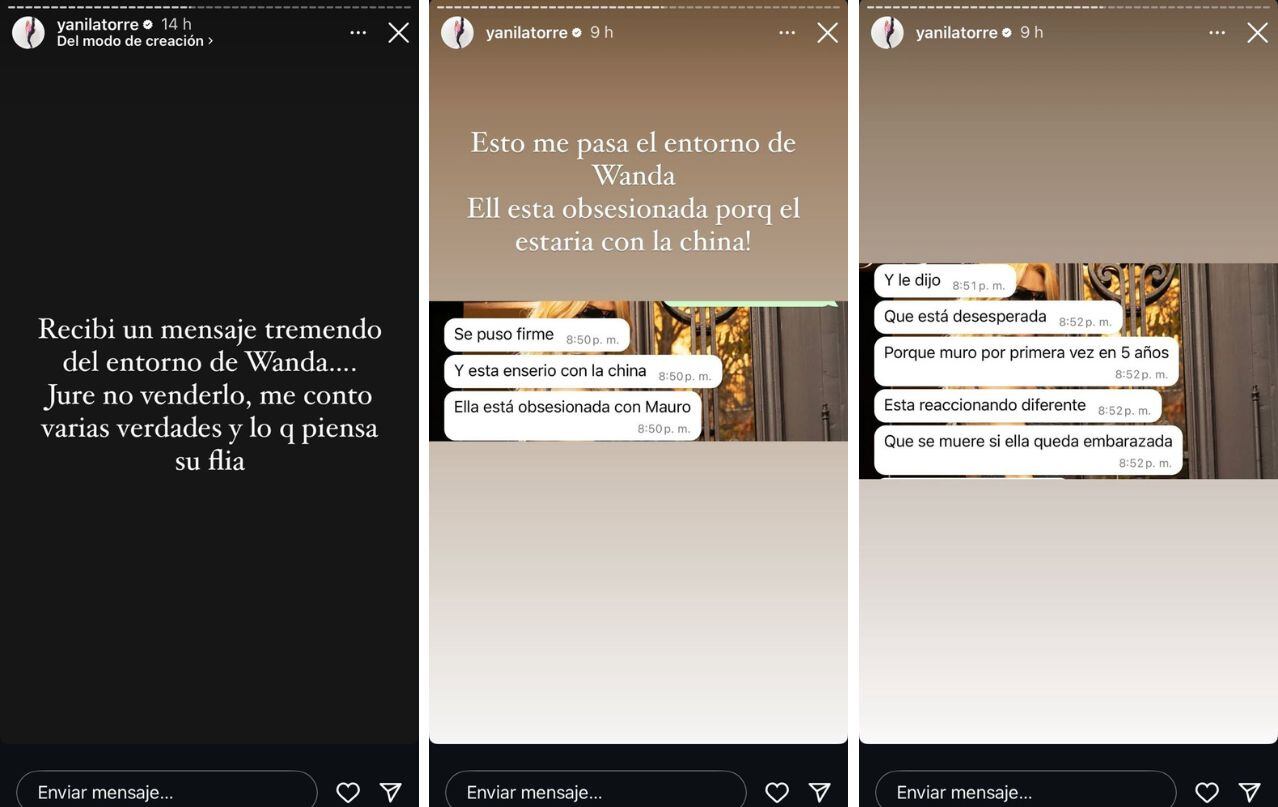 Yanina Latorre reveló cuál es el peor miedo de Wanda Nara con la China Suárez. Captura de Instagram.