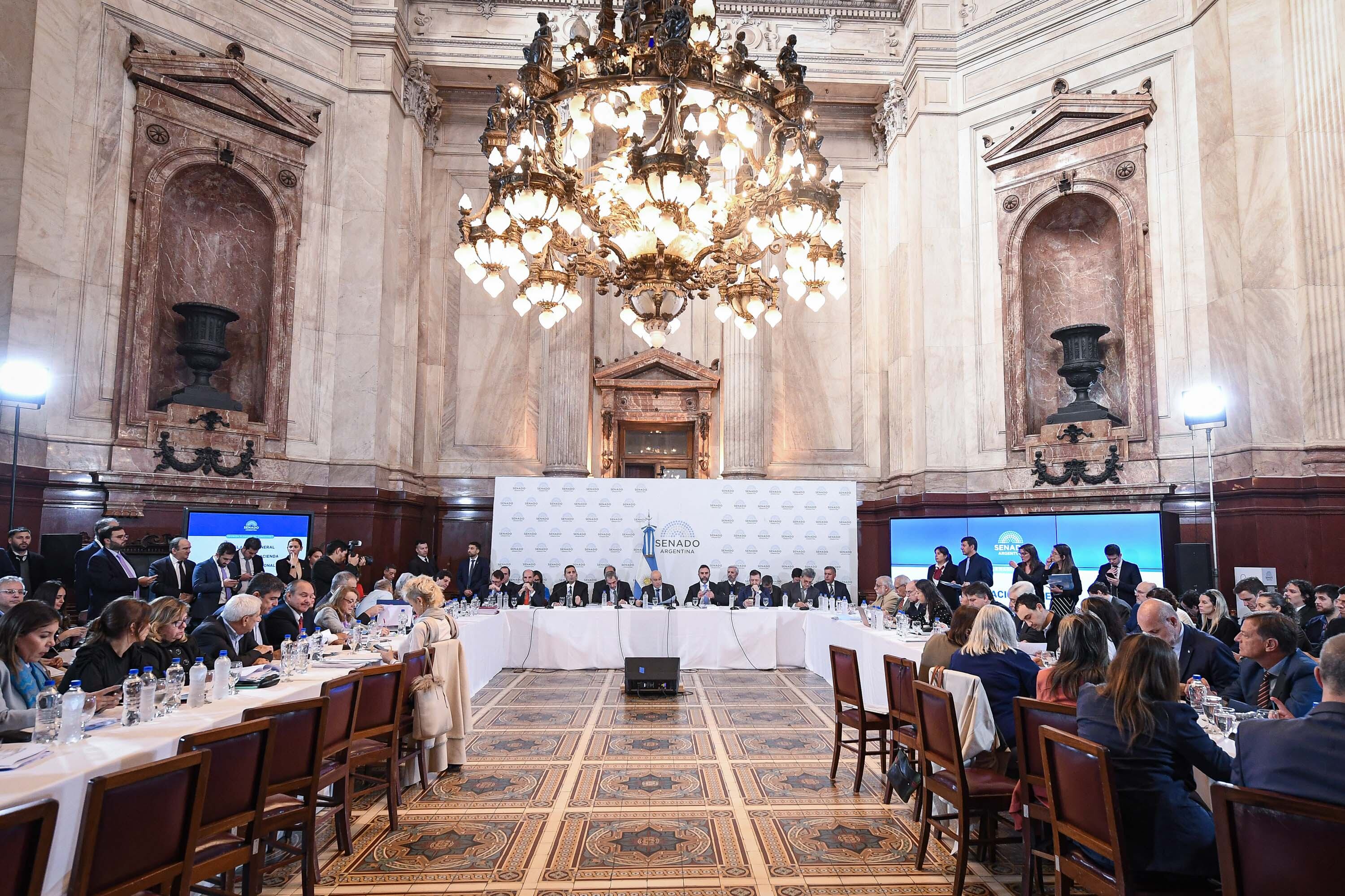 El segundo plenario de comisiones por la "ley bases" se extendió por unas diez horas (Foto: Comunicación Senado)