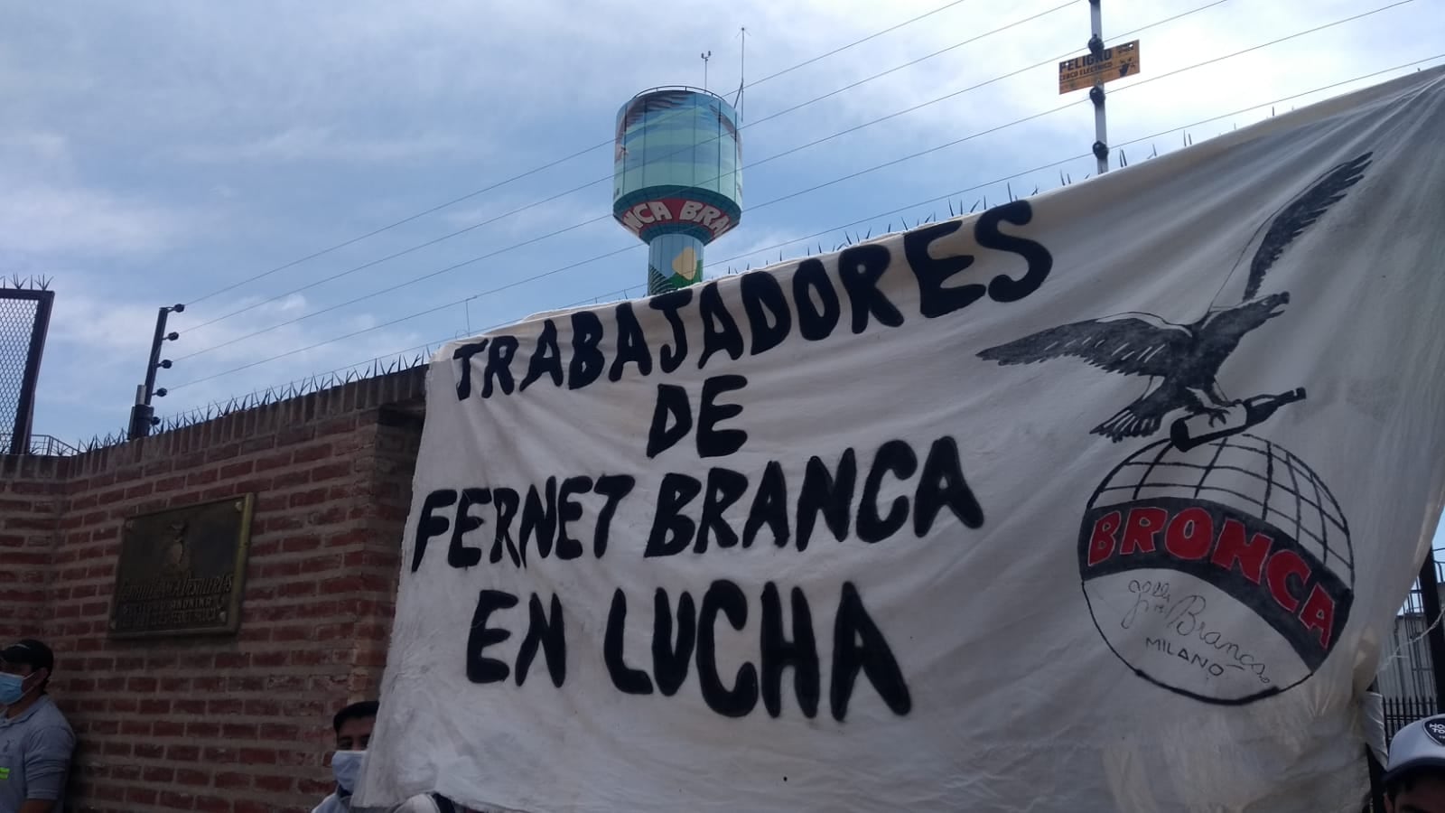 Protesta de los trabajadores de la fábrica de Fernet Branca en Tortuguitas. (Delegados de la fábrica Francatelli)