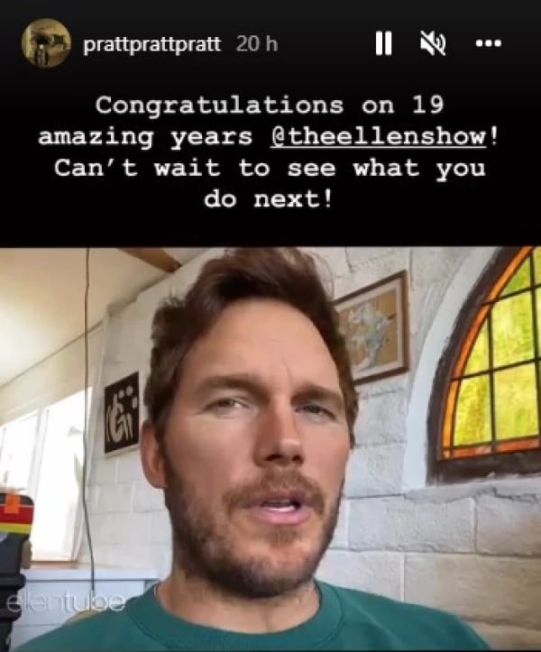 El saludo de Chris Pratt para Ellen