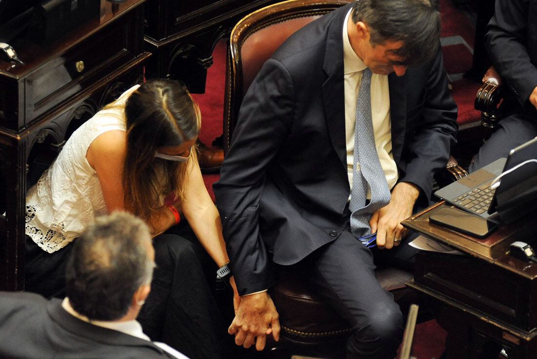 Bullrich no pudo ocultar el llanto en varios pasajes de su discurso (Foto: Federico López Claro)