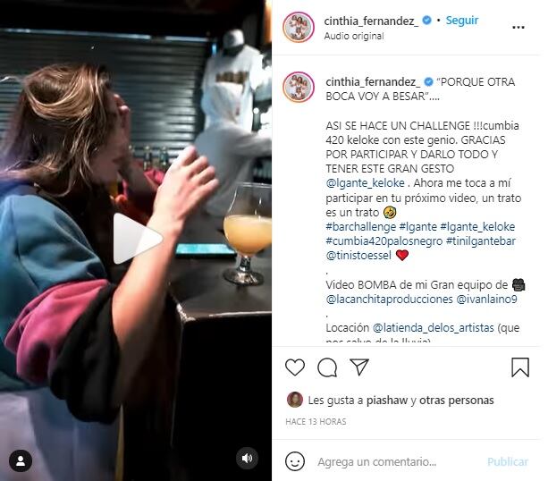 Cinthia Fernández y L-Gante, juntos en un challenge que promete causar furor