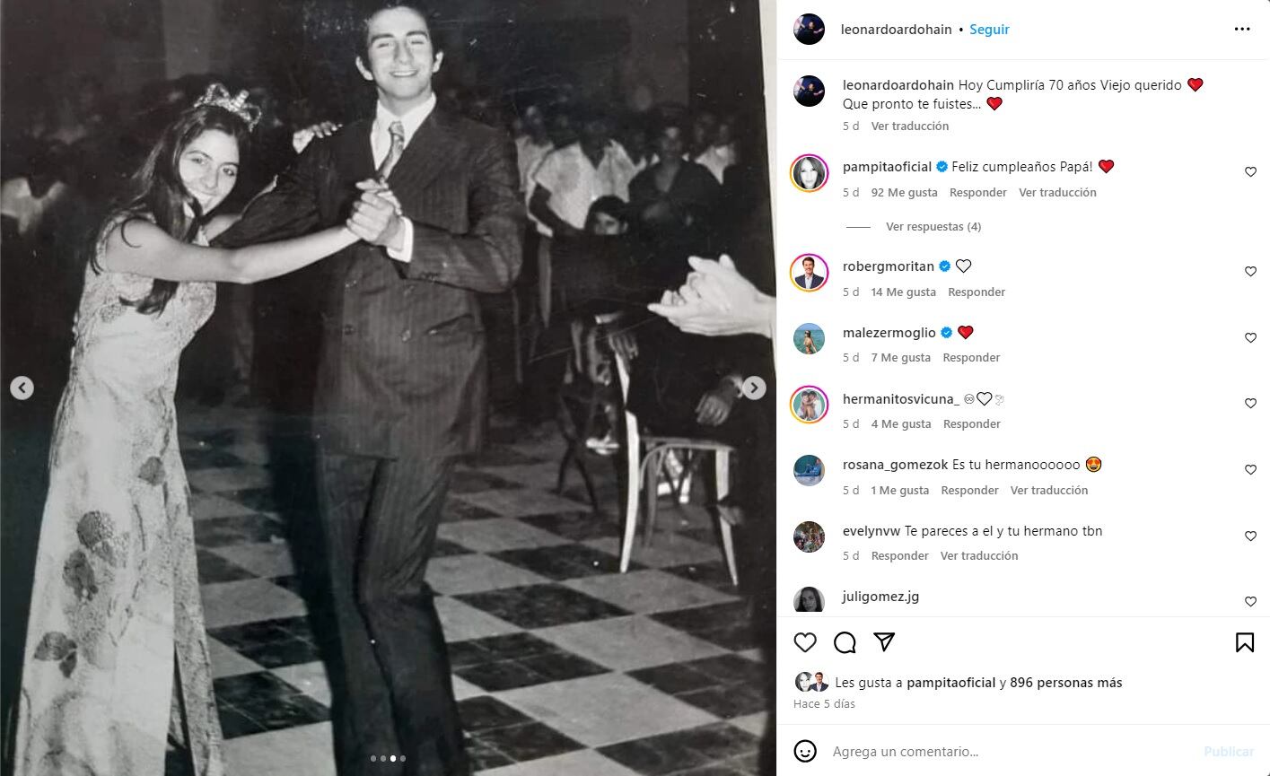 Así era Guillermo Ardohain, el papá de Pampita. Gentileza Instagram.