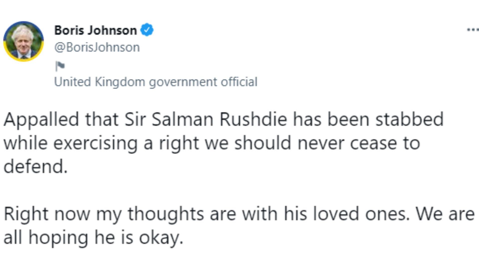 El mensaje de Boris Johnson.