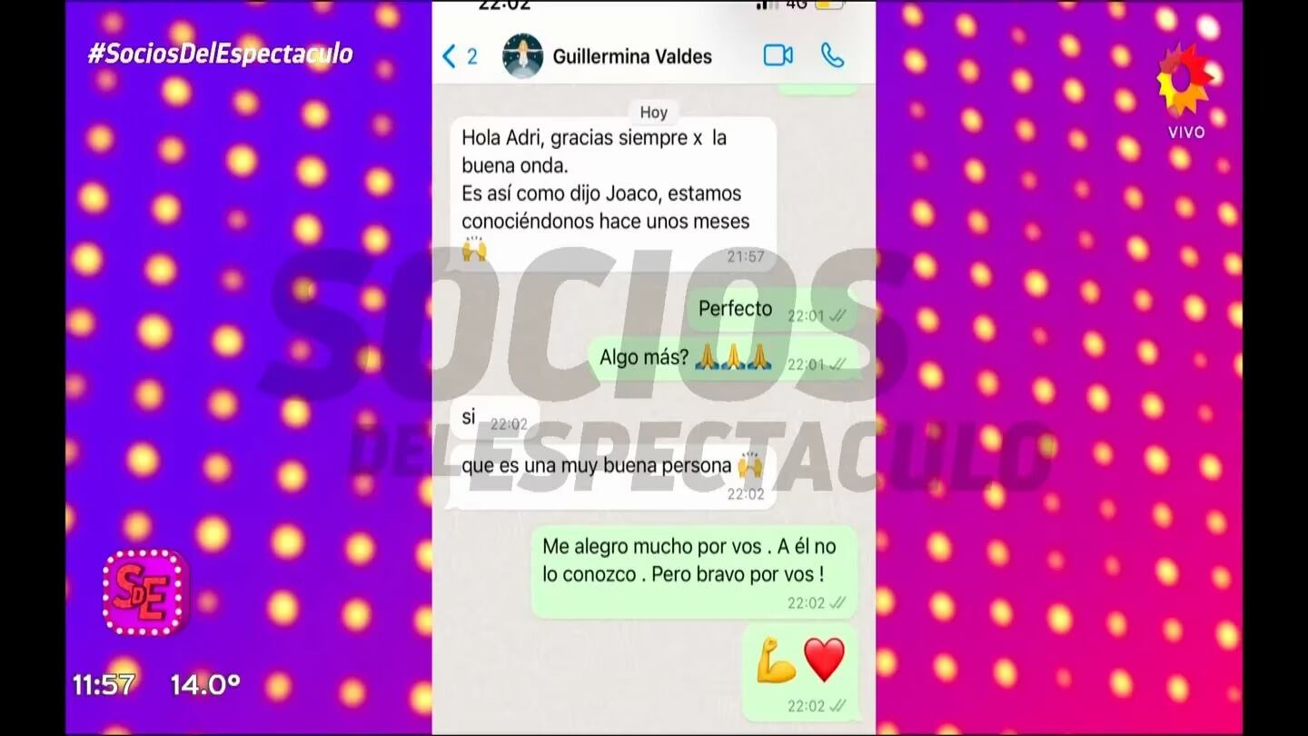 Guillermina Valdés habló sobre Joaquín Furriel.