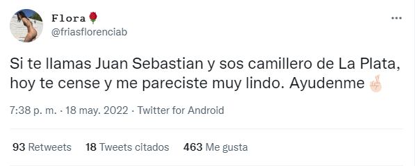 La joven censista se enamoró de uno de sus censados en La Plata y lo busca por las redes.