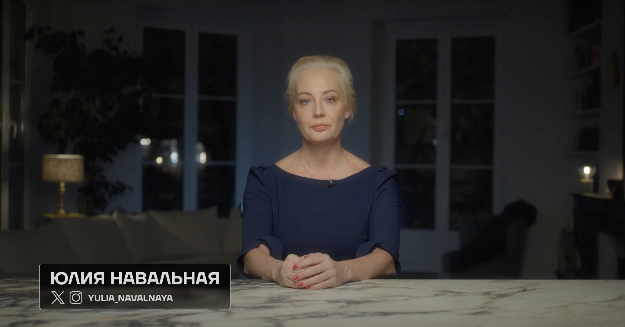 En un video difundido en las redes sociales, Yulia Navalnaya, la viuda de Alexei Navalny, dijo que continuará el trabajo de su difunto marido. Foto: captura de video.