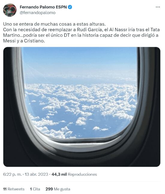 El tweet de Fernando Palomo.