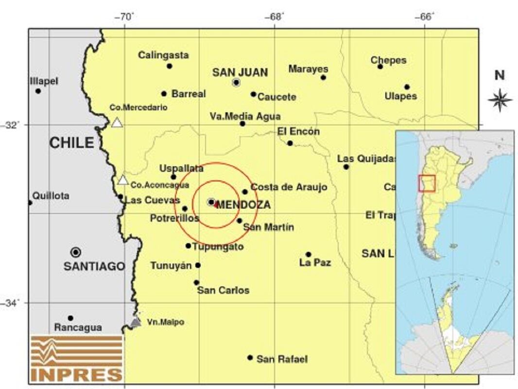 Tembló en Mendoza: fue de magnitud 3,9 según el Inpres